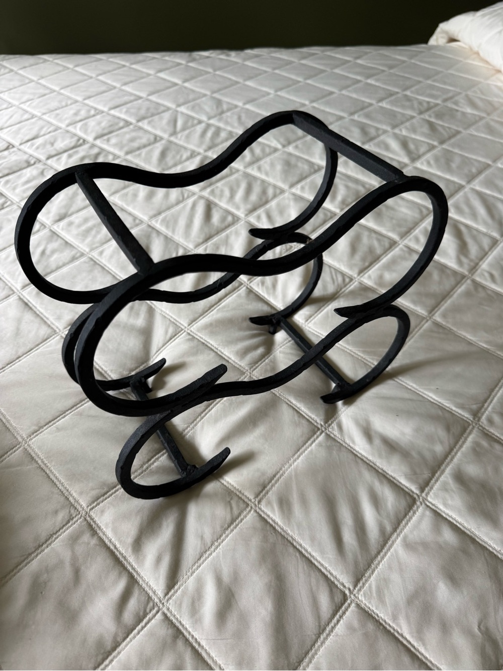 Pottery Barn Black Wrought Iron Scrolling Wine Rack